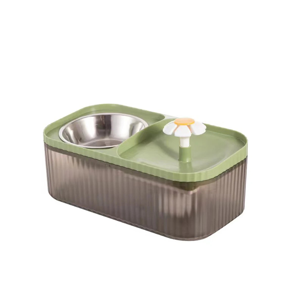 Flower Waterfall Cat Water Fountain Food Feeder