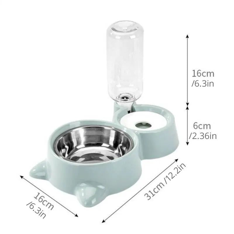 Mint Green Pet Bowl Food Water Feeder