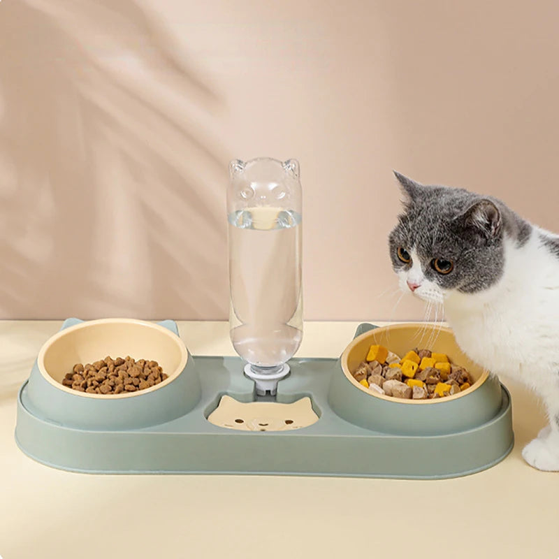 Separate Design Pet Cat Bowl Set