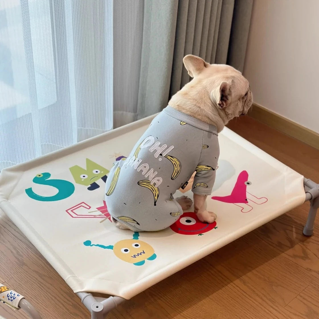 Cartoon Letters Breathable Frame Dog Bed