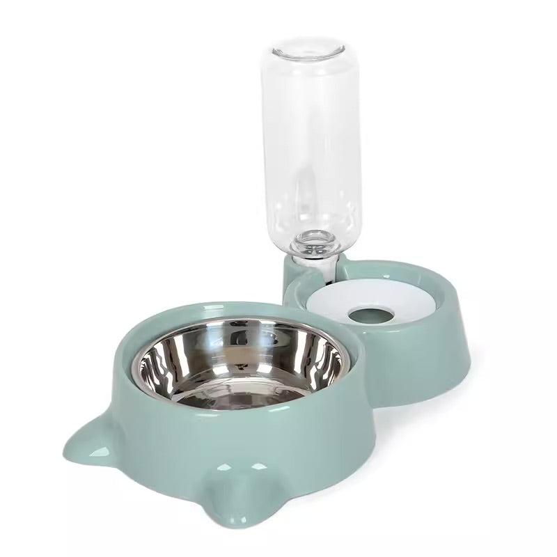 Mint Green Pet Bowl Food Water Feeder