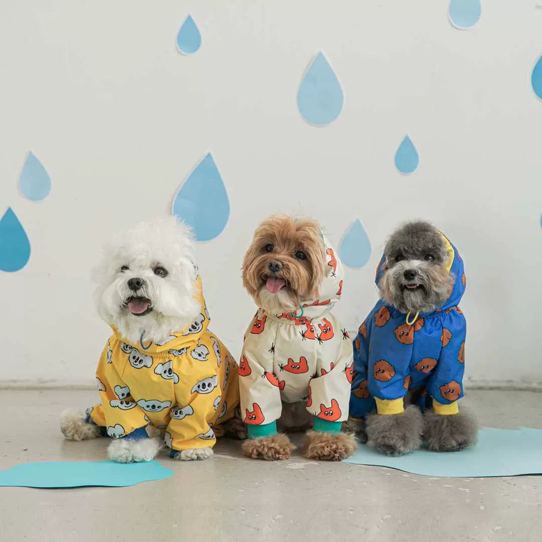 Cartoon Design Dog Waterproof Raincoat