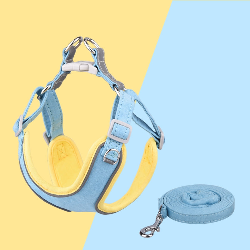 Two-tone Color Dog Harness Leash Set