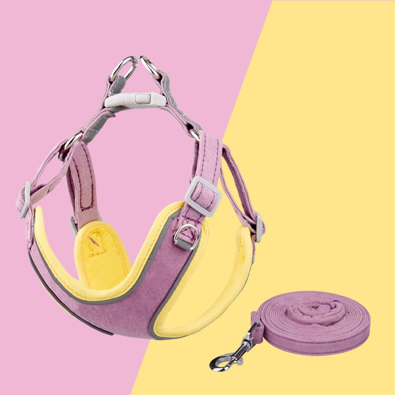 Two-tone Color Dog Harness Leash Set