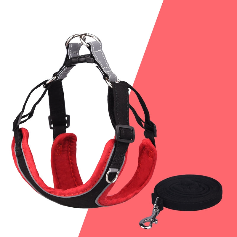 Two-tone Color Dog Harness Leash Set