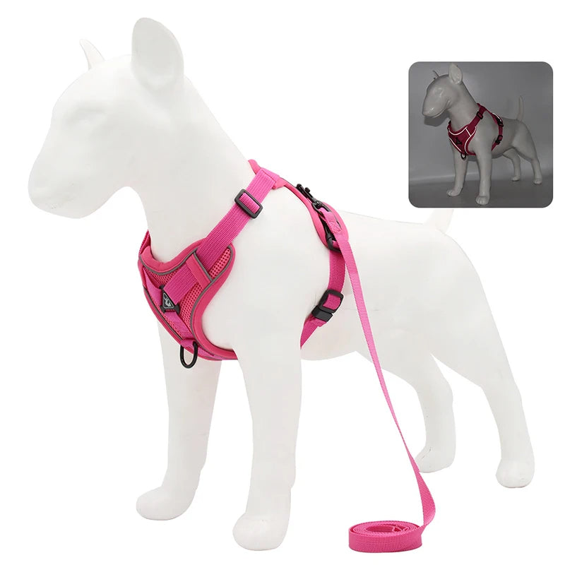 Reflective Dog Harness Leash Set