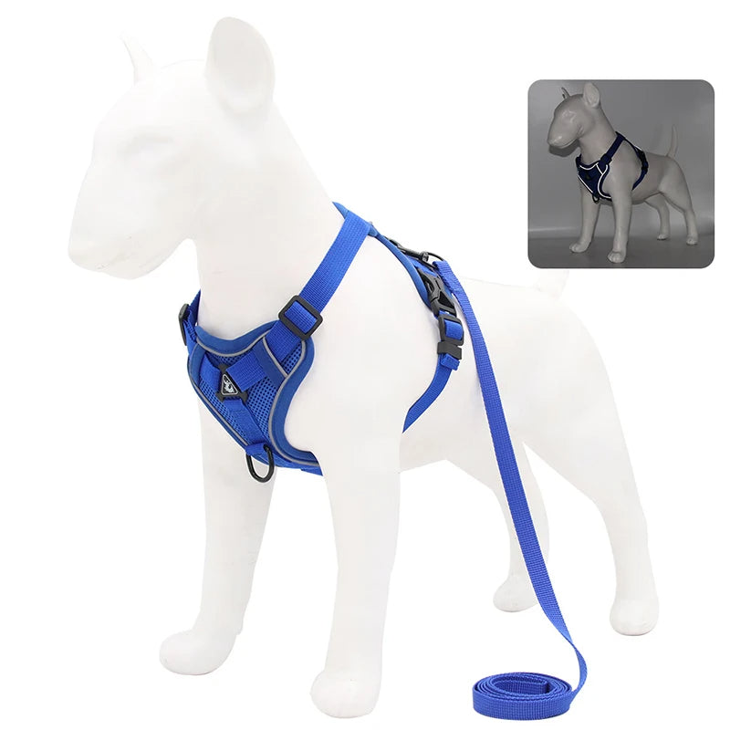 Reflective Dog Harness Leash Set