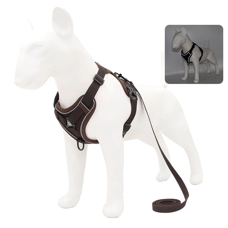 Reflective Dog Harness Leash Set