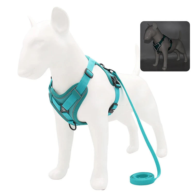 Reflective Dog Harness Leash Set